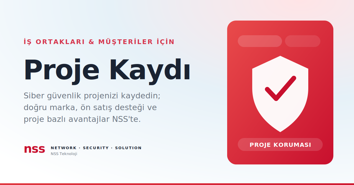 İş ortakları ve müşteriler için NSS Teknoloji proje kaydı başvuru sayfası